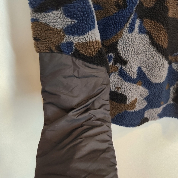 The quiet life mens cammo pullover zip teddy fleece sweater jacket size M - Picture 6 of 8